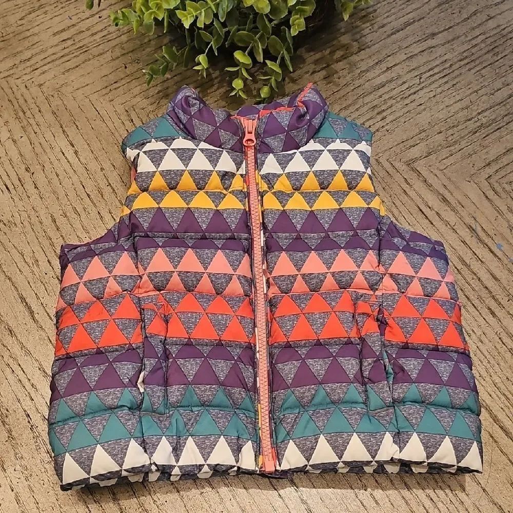 Colorful Geometric Puffer Vest Baby Gap Size 3